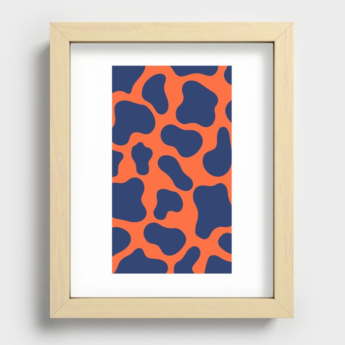 Blue Abstraction Spots Recessed Framed Print