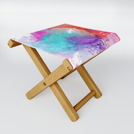 Multi-Colored Abstract IV Folding Stool