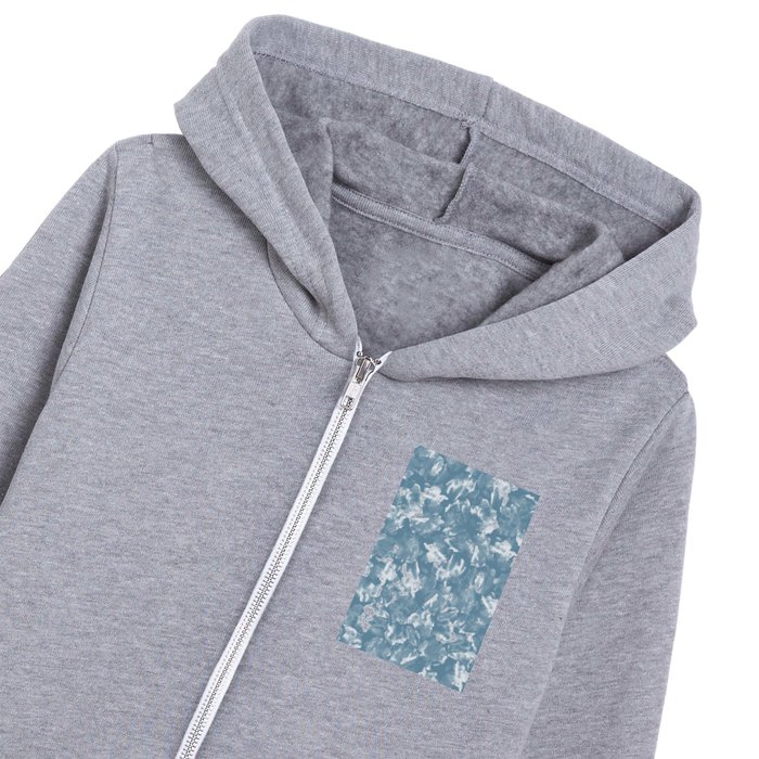 Blue gray abstract watercolor Kids Zip Hoodie