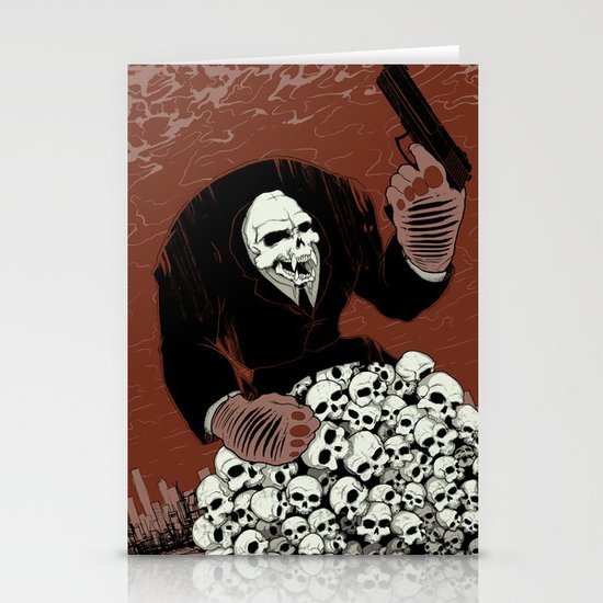 Monkey Skull Suit Stationery Cards