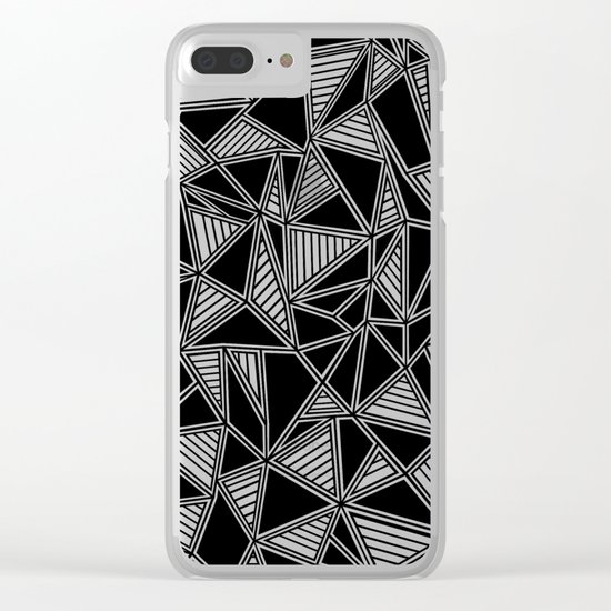 Abstract Outline Lines Black Clear iPhone Case