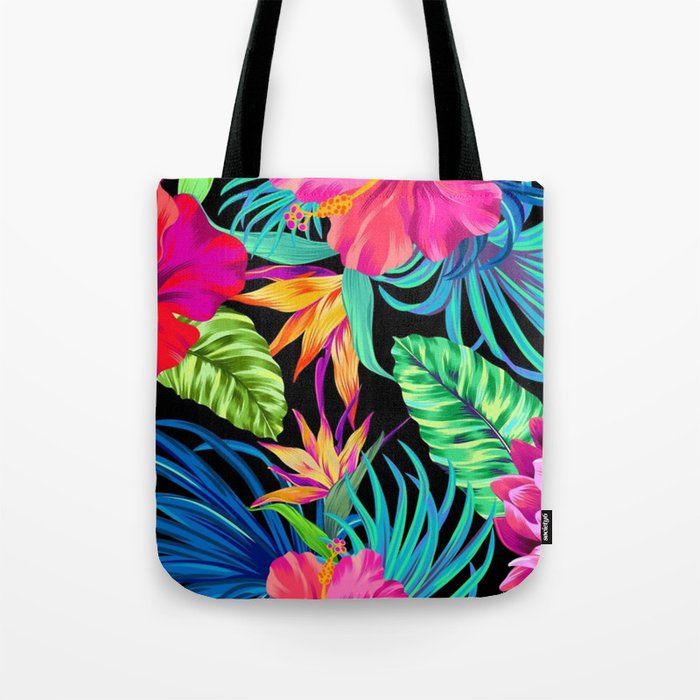 Drive You Mad Hibiscus Pattern Tote Bag