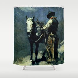 “Night Herder” by Frank Tenney Johnson Shower Curtain