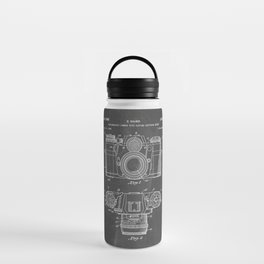 Camera Patent - Photography Art - Black Chalkboard Water Bottle