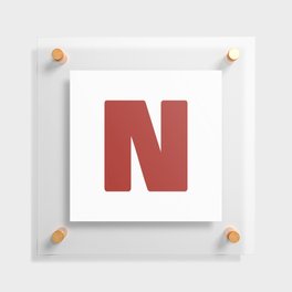 N (Maroon & White Letter) Floating Acrylic Print