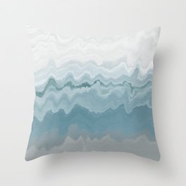 Blue Geode Abstract Throw Pillow