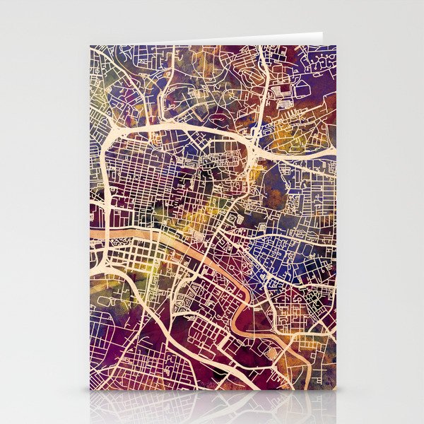 Scotland Street Glasgow Map Glasgow City Scotland Street Map Stationery Cards by artpause 