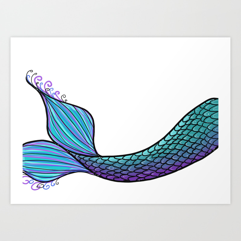 Mermaid Tail Art Print By Spinfinitedesigns Society6