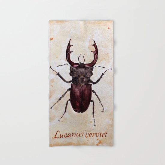 Stag Beetle Painting Hand Bath Towel By Hdoench Society6