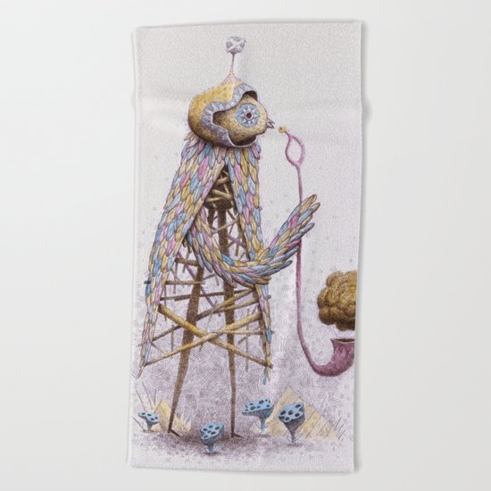 Pipe Bird Beach Towel