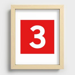 Number 3 (White & Red) Recessed Framed Print
