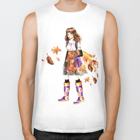 Autumn Girl Biker Tank