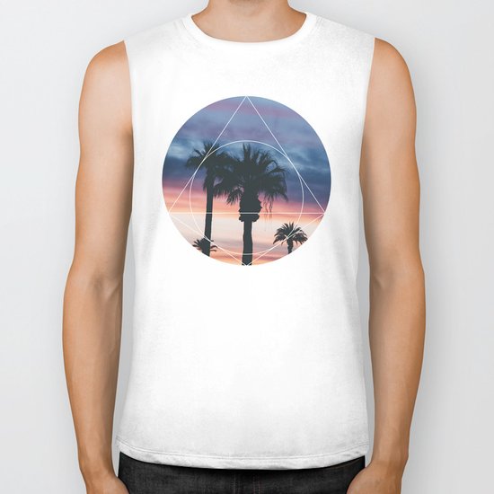 Sunset Palms - Geometric Photography Biker Tank