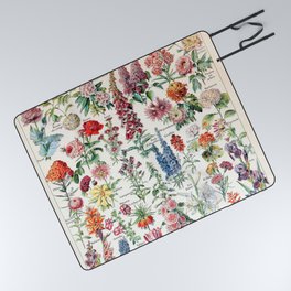 Adolphe Millot - Fleurs pour tous - French vintage poster Picnic Blanket