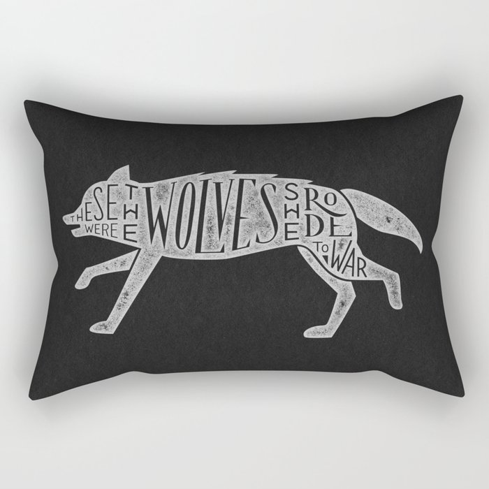 These Were The Wolves She Rode to War - Wolf by Wolf Rectangular Pillow