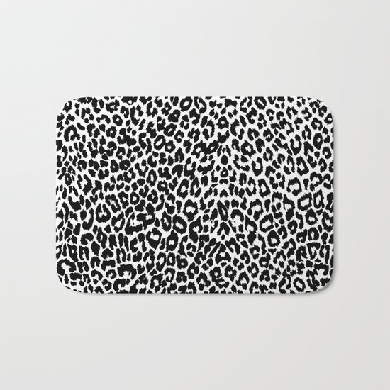 Leopard Pattern (Black and White) Bath Mat