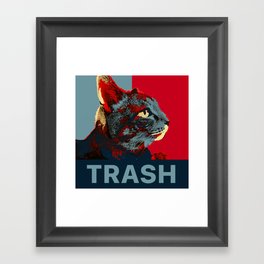 Trash Cat Framed Art Print