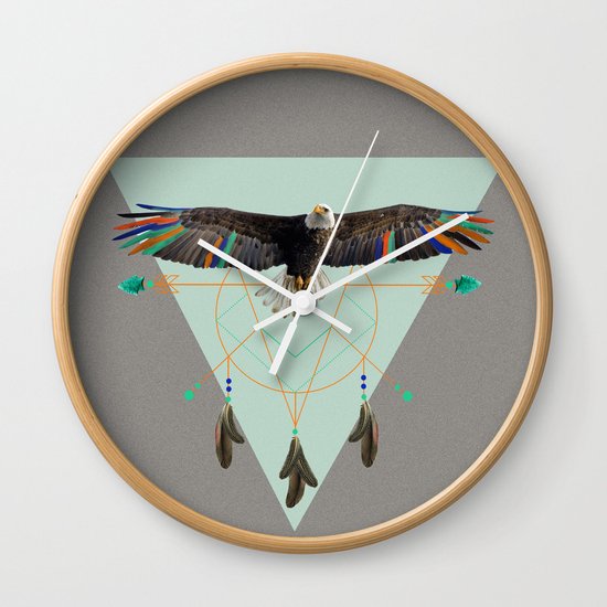 The indian eagle is watching over Po's dreamcatcher Wall Clock