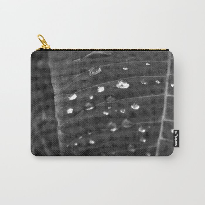 Shining Rain drops on a poinsettia leaf Carry-All Pouch