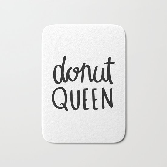 Donut queen / typography art Bath Mat