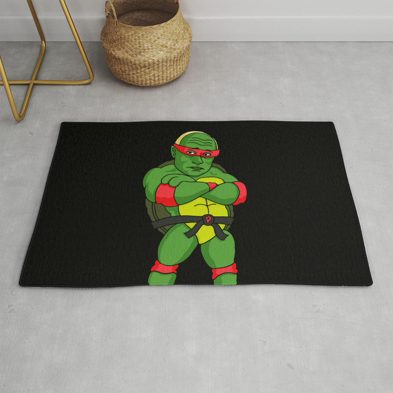 Age Putin Ninja Turtle Rug By Chrispiascik Society6 Age Putin Ninja Turtle Rug By