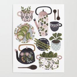 Plates, Pots & Tea Poster