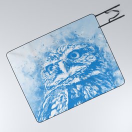 owl portrait 5 wswb Picnic Blanket