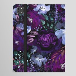 Deep Floral Chaos blue & violet iPad Folio Case