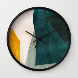 mid century shapes abstract painting 3 Wall Clock