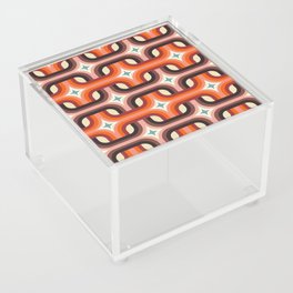 Mid century squares pattern brown and blush  Acrylic Box