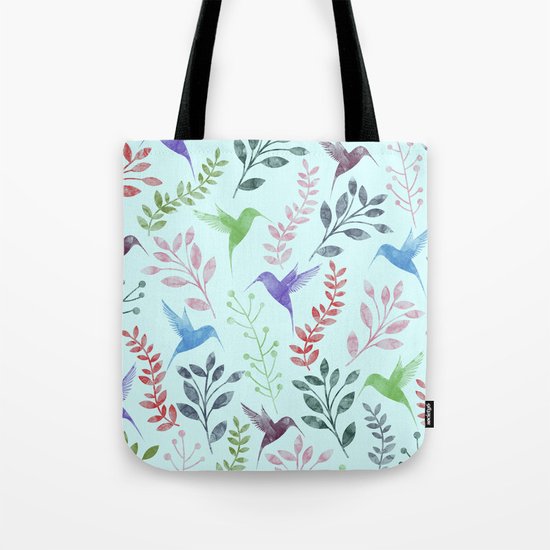 Watercolor Floral & Birds III Tote Bag
