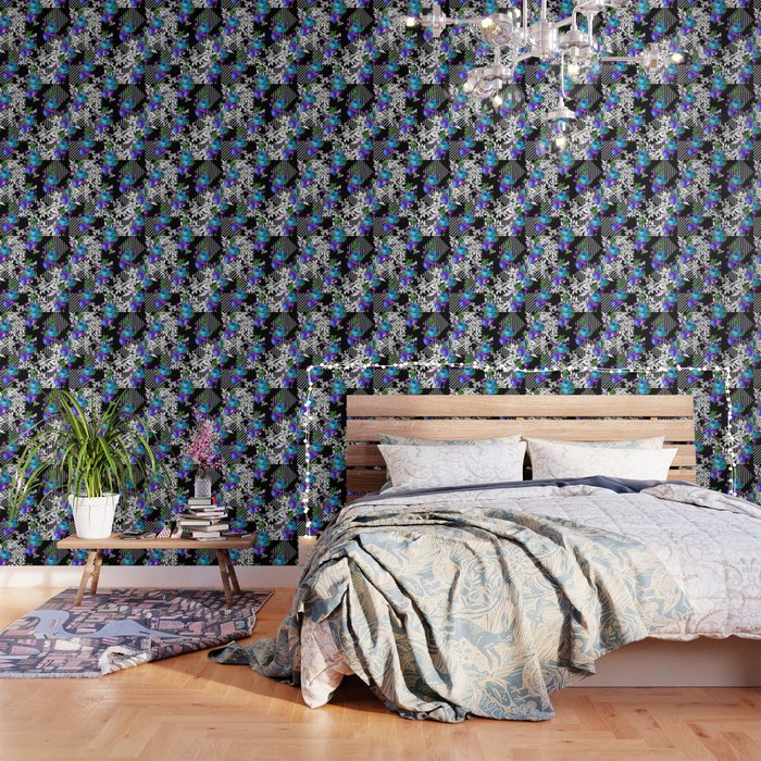 Modern Toile Black And White Pattern Wallpaper By Saundramyles