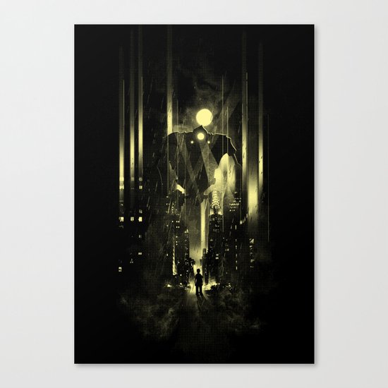 Giant robot and the kid Canvas Print
