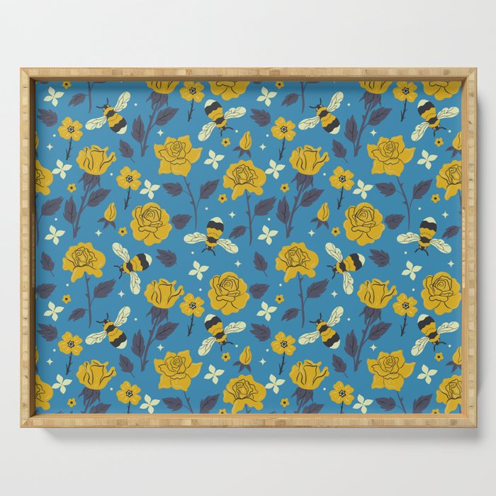 Bees and flowers Serving Tray