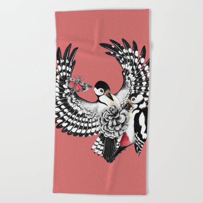 Woodpeckers Beach Towel