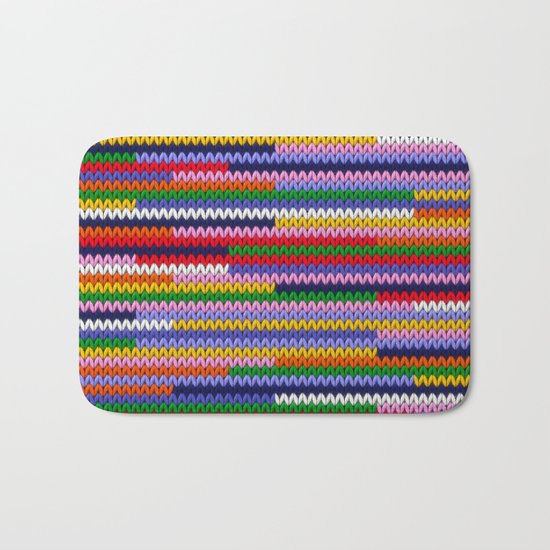 Knitted random lines Bath Mat