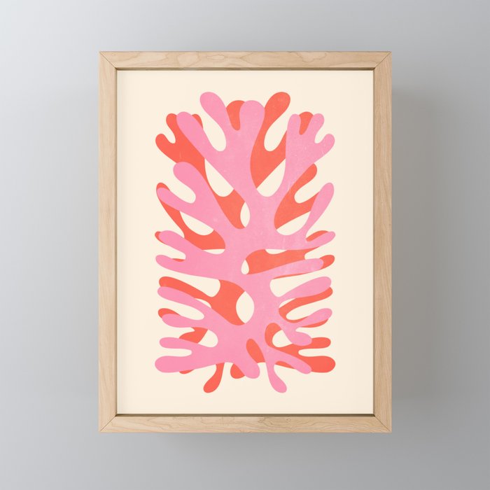 Sea Leaf: Matisse Collage Peach Edition Framed Mini Art Print