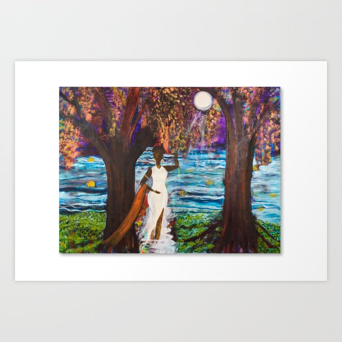 Woman Of The Moon Original Painting By Barbara Sayre Art Print By