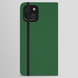 Dark Green Solid Color Pantone Formal Garden 19-6350 TCX Shades of Green Hues iPhone Wallet Case