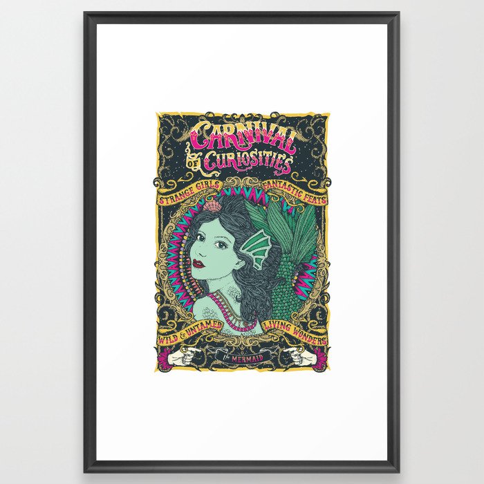 Circus Mermaid Framed Art Print