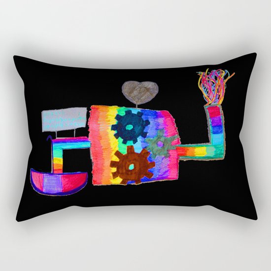 Colored fireworks machinery | Kids Painting by Elisavet Rectangular Pillow