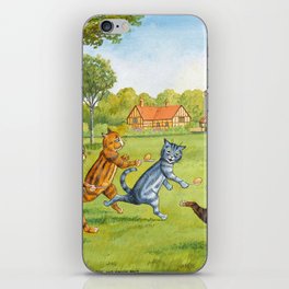 Egg and Spoon Race by Louis Wain iPhone Skin