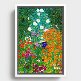 Gustav Klimt - Flower Garden Framed Canvas