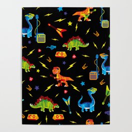 Dino Rock and Roll Rawwwr Poster