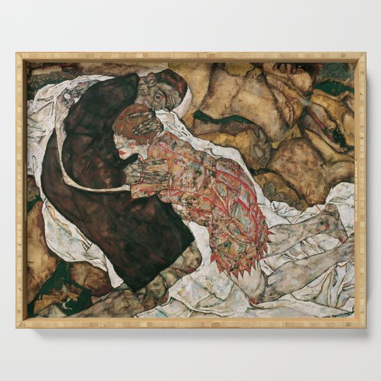 Egon Schiele Death And The Maiden Serving Tray By Alexandra Arts