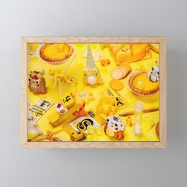 Frogs - Yellow Framed Mini Art Print