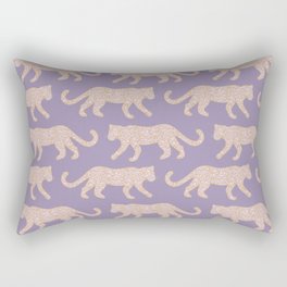 Kitty Parade - Pink on Lavender Rectangular Pillow