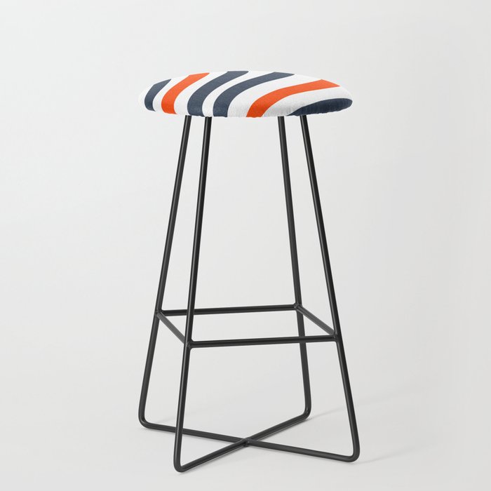 Red White and Blue Stripes Bar Stool