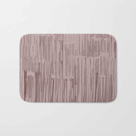 Simply Bamboo Brushstroke Red Earth on Clay Pink Bath Mat