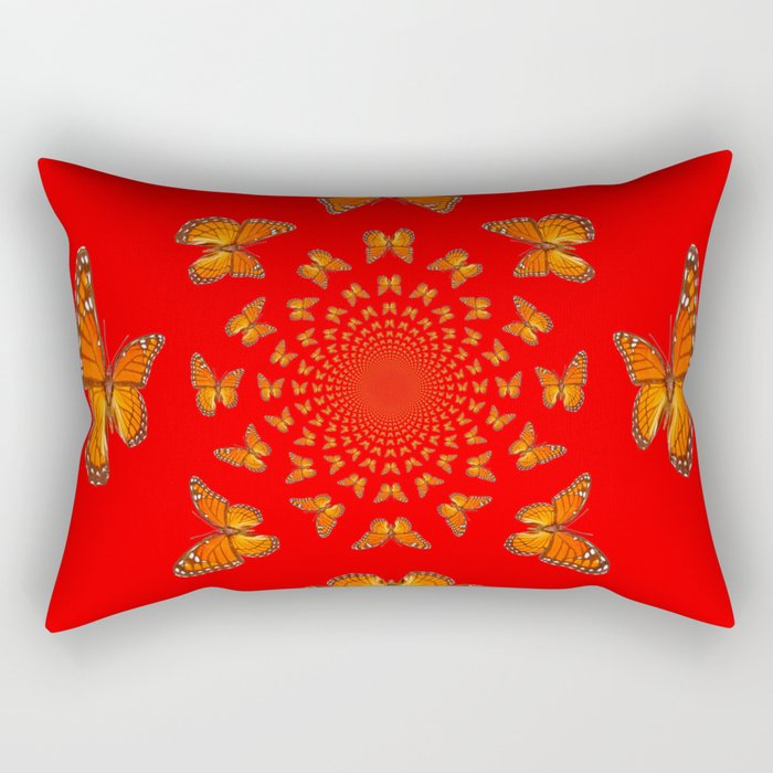 CHINESE RED MONARCH BUTTERFLIES MATING DANCE Rectangular Pillow